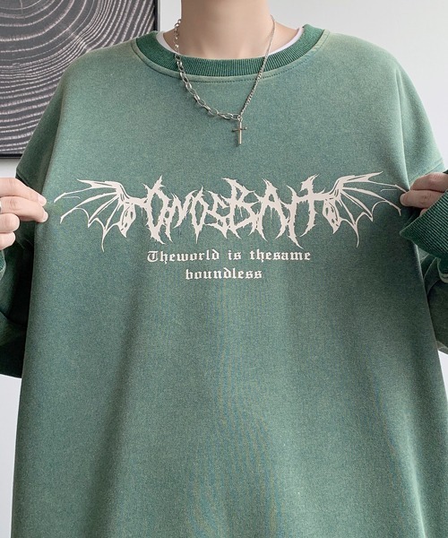 FVLMEN(フルメン)の「【FVLMEN】flower back print sweat pullover/フラワー バックプリント スウェット プルオーバー(スウェット・メンズ・ブラウン/ブルー/ブラック/グリーン・MEDIUM/LARGE/X-LARGE)」の12枚目の写真