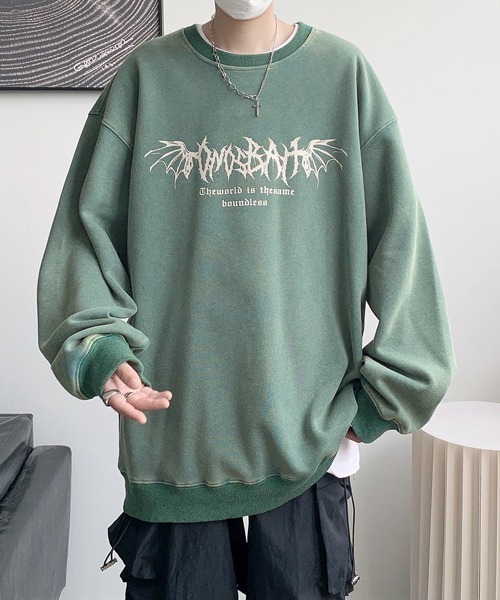 FVLMEN(フルメン)の「【FVLMEN】flower back print sweat pullover/フラワー バックプリント スウェット プルオーバー(スウェット・メンズ・ブラウン/ブルー/ブラック/グリーン・MEDIUM/LARGE/X-LARGE)」の9枚目の写真