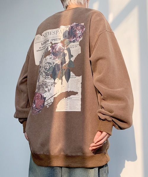 FVLMEN(フルメン)の「【FVLMEN】flower back print sweat pullover/フラワー バックプリント スウェット プルオーバー(スウェット・メンズ・ブラウン/ブルー/ブラック/グリーン・MEDIUM/LARGE/X-LARGE)」の14枚目の写真