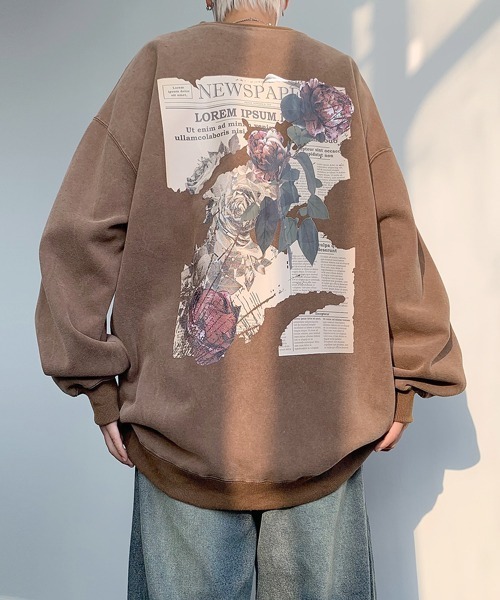 FVLMEN(フルメン)の「【FVLMEN】flower back print sweat pullover/フラワー バックプリント スウェット プルオーバー(スウェット・メンズ・ブラウン/ブルー/ブラック/グリーン・MEDIUM/LARGE/X-LARGE)」の15枚目の写真