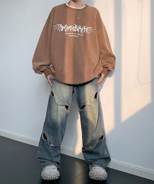 FVLMEN(フルメン)の「【FVLMEN】flower back print sweat pullover/フラワー バックプリント スウェット プルオーバー(スウェット・メンズ・ブラウン/ブルー/ブラック/グリーン・MEDIUM/LARGE/X-LARGE)」の21枚目の写真