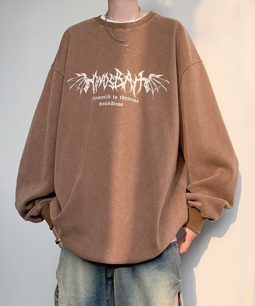 FVLMEN(フルメン)の「【FVLMEN】flower back print sweat pullover/フラワー バックプリント スウェット プルオーバー(スウェット・メンズ・ブラウン/ブルー/ブラック/グリーン・MEDIUM/LARGE/X-LARGE)」の16枚目の写真