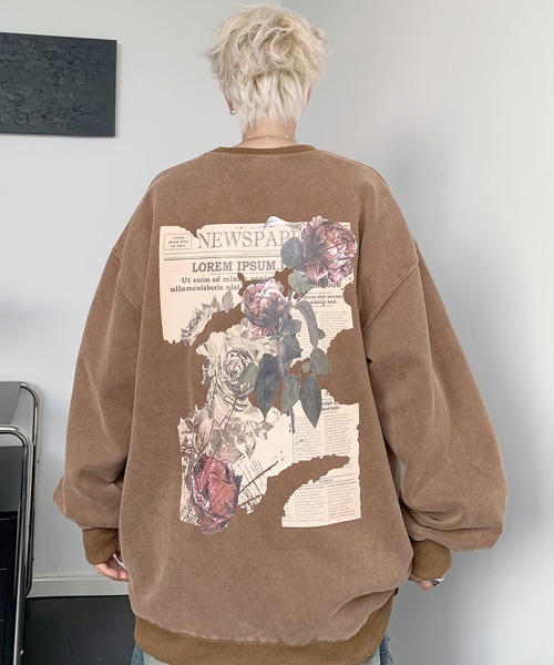 FVLMEN(フルメン)の「【FVLMEN】flower back print sweat pullover/フラワー バックプリント スウェット プルオーバー(スウェット・メンズ・ブラウン/ブルー/ブラック/グリーン・MEDIUM/LARGE/X-LARGE)」の22枚目の写真