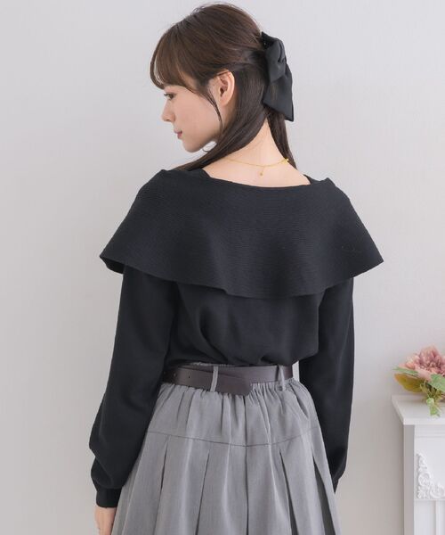 エムズミニリボン付ニット(黒) 2color 】ミニリボンショートニットキャミソール（キャミソール