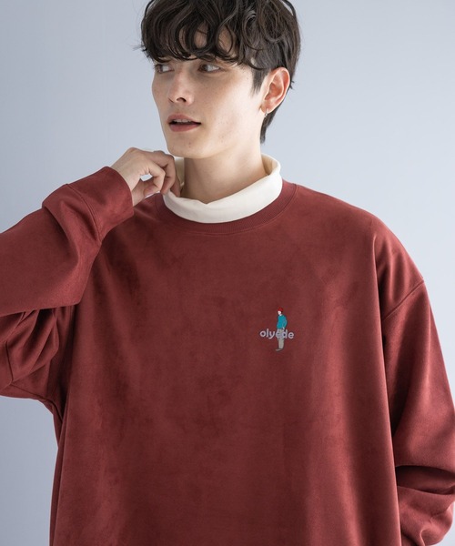 RAGEBLUE（レイジブルー）の「ワンポイント刺繍/カットスウェードクルーネックプルオーバー（スウェット・メンズ・ダークグリーン/ベージュ/ブルー系その他/ブラック/ライトブルー/グリーン/ホワイト/レッド・SMALL/MEDIUM/LARGE）」の8枚目の写真