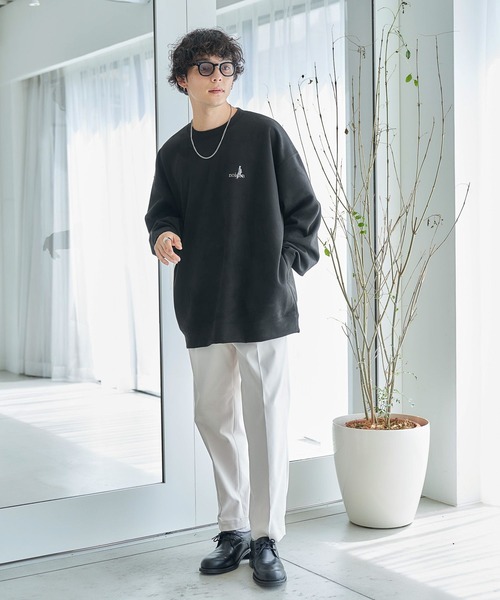 RAGEBLUE（レイジブルー）の「ワンポイント刺繍/カットスウェードクルーネックプルオーバー（スウェット・メンズ・ダークグリーン/ベージュ/ブルー系その他/ブラック/ライトブルー/グリーン/ホワイト/レッド・SMALL/MEDIUM/LARGE）」の10枚目の写真