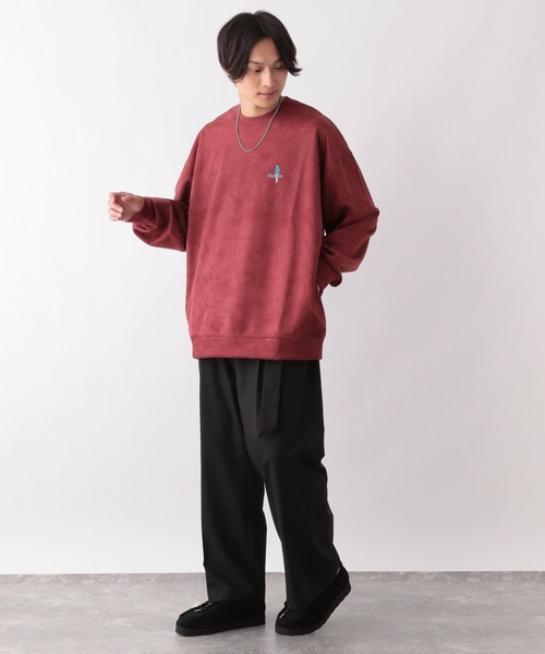 RAGEBLUE（レイジブルー）の「ワンポイント刺繍/カットスウェードクルーネックプルオーバー（スウェット・メンズ・ダークグリーン/ベージュ/ブルー系その他/ブラック/ライトブルー/グリーン/ホワイト/レッド・SMALL/MEDIUM/LARGE）」の11枚目の写真