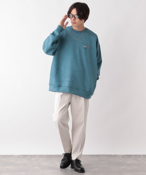 RAGEBLUE（レイジブルー）の「ワンポイント刺繍/カットスウェードクルーネックプルオーバー（スウェット・メンズ・ダークグリーン/ベージュ/ブルー系その他/ブラック/ライトブルー/グリーン/ホワイト/レッド・SMALL/MEDIUM/LARGE）」の15枚目の写真