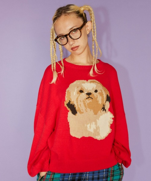 Candy Stripper HILARIOUS BEAR ニット セーター 赤 Candy Stripper HILARIOUS BEAR ニット セーター 赤 Candy Stripper