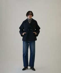 SALON adam et rope´ ライトウェーブニットショートPコート