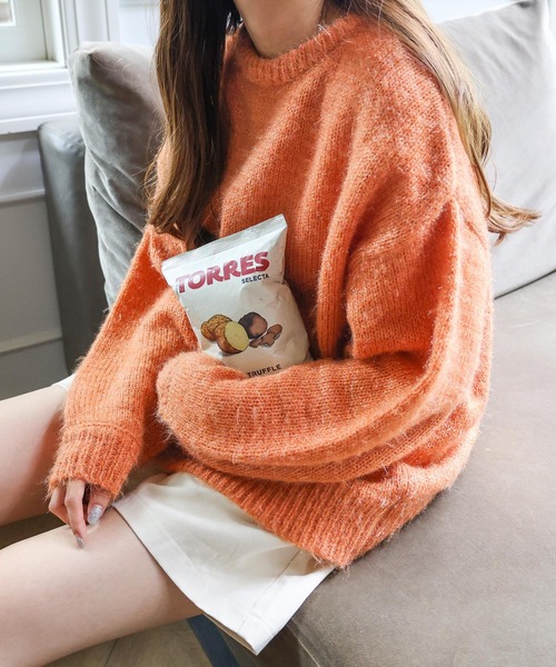 セール】ラメ混ボリュームニットトップス（ニット/セーター）｜andme