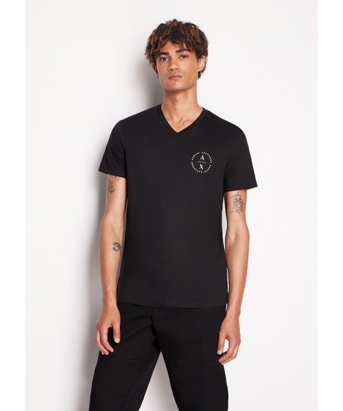 【セール】【A|X アルマーニ エクスチェンジ】サークルロゴ 半袖VネックTシャツ/SLIM（Tシャツ/カットソー）｜ARMANI EXCHANGE（アルマーニエクスチェンジ）