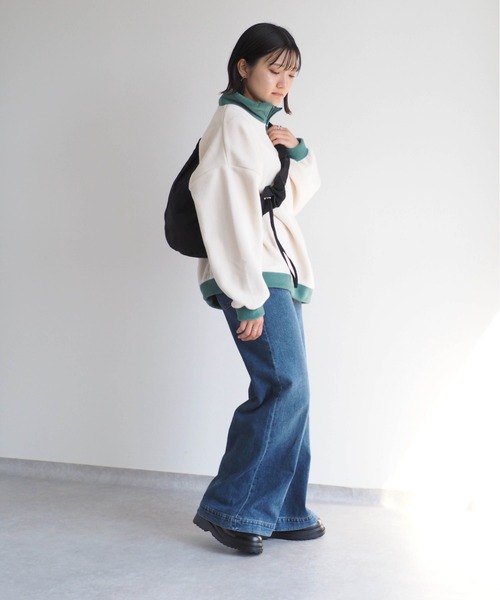 DISCUS ATHLETIC(ディスカス アスレチック)の「【DISUCUS ATHLETIC】フリースハーフジップスウェット(Tシャツ/カットソー・レディース・キャメル/オフホワイト・M)」の9枚目の写真