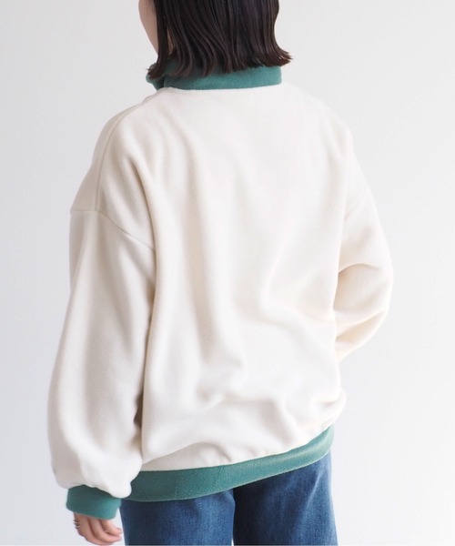 DISCUS ATHLETIC(ディスカス アスレチック)の「【DISUCUS ATHLETIC】フリースハーフジップスウェット(Tシャツ/カットソー・レディース・キャメル/オフホワイト・M)」の4枚目の写真