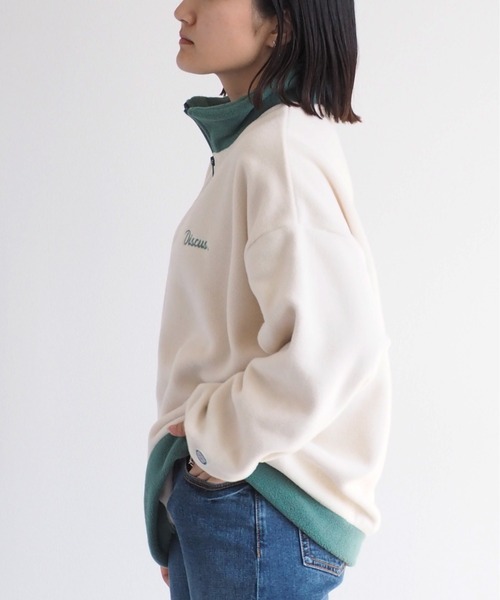DISCUS ATHLETIC(ディスカス アスレチック)の「【DISUCUS ATHLETIC】フリースハーフジップスウェット(Tシャツ/カットソー・レディース・キャメル/オフホワイト・M)」の5枚目の写真
