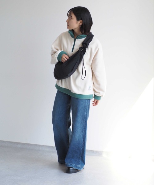 DISCUS ATHLETIC(ディスカス アスレチック)の「【DISUCUS ATHLETIC】フリースハーフジップスウェット(Tシャツ/カットソー・レディース・キャメル/オフホワイト・M)」の8枚目の写真