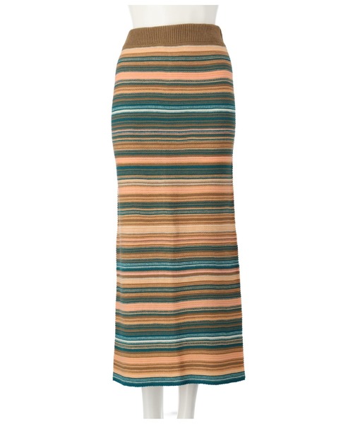 anap mimpi（アナップミンピ）の「マルチボーダータイトニットスカート（スカート・レディース・ブラウン/キャメル・FREE）」の16枚目の写真