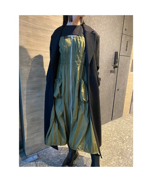 LEANN MOMENT（リーンモーメント）の「Gather layered dress（ワンピース・レディース・ブラック/カーキ・SMALL/MEDIUM）」の14枚目の写真
