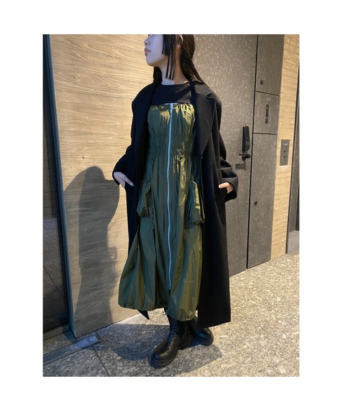 LEANN MOMENT（リーンモーメント）の「Gather layered dress（ワンピース・レディース・ブラック/カーキ・SMALL/MEDIUM）」の17枚目の写真