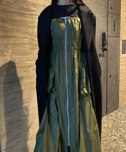 LEANN MOMENT（リーンモーメント）の「Gather layered dress（ワンピース・レディース・ブラック/カーキ・SMALL/MEDIUM）」の18枚目の写真