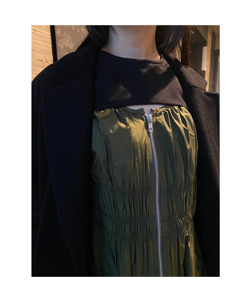 LEANN MOMENT（リーンモーメント）の「Gather layered dress（ワンピース・レディース・ブラック/カーキ・SMALL/MEDIUM）」の19枚目の写真