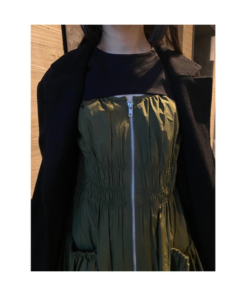 LEANN MOMENT（リーンモーメント）の「Gather layered dress（ワンピース・レディース・ブラック/カーキ・SMALL/MEDIUM）」の20枚目の写真