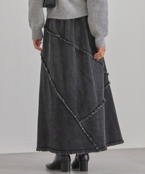 LAVEANGE（ラビアンジェ）の「リメイクデニムスカート（デニムスカート・レディース・ブラック/ネイビー・4L/LL/M/3L）」の6枚目の写真