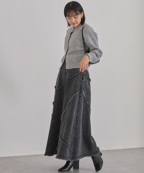 LAVEANGE（ラビアンジェ）の「リメイクデニムスカート（デニムスカート・レディース・ブラック/ネイビー・4L/LL/M/3L）」の10枚目の写真