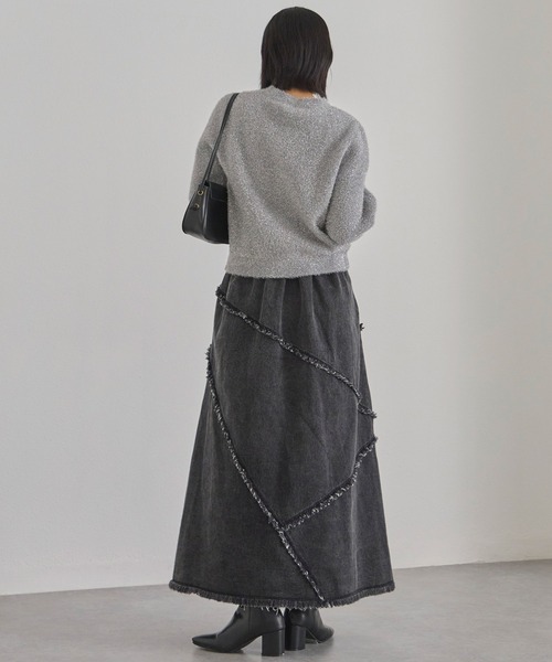 LAVEANGE（ラビアンジェ）の「リメイクデニムスカート（デニムスカート・レディース・ブラック/ネイビー・4L/LL/M/3L）」の11枚目の写真