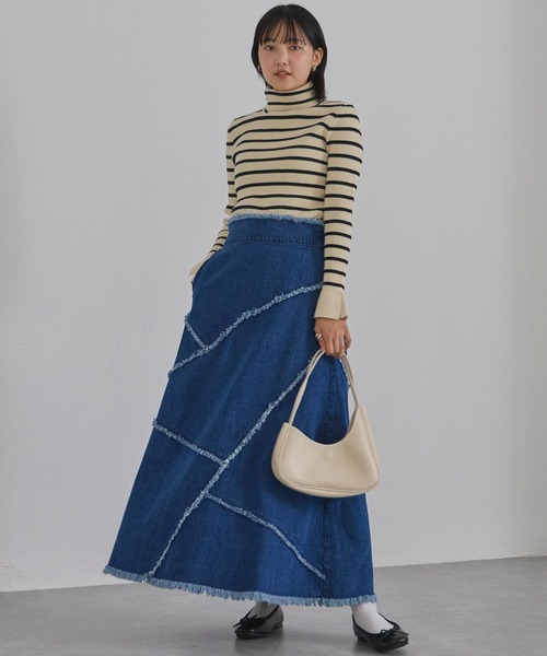 LAVEANGE（ラビアンジェ）の「リメイクデニムスカート（デニムスカート・レディース・ブラック/ネイビー・4L/LL/M/3L）」の16枚目の写真
