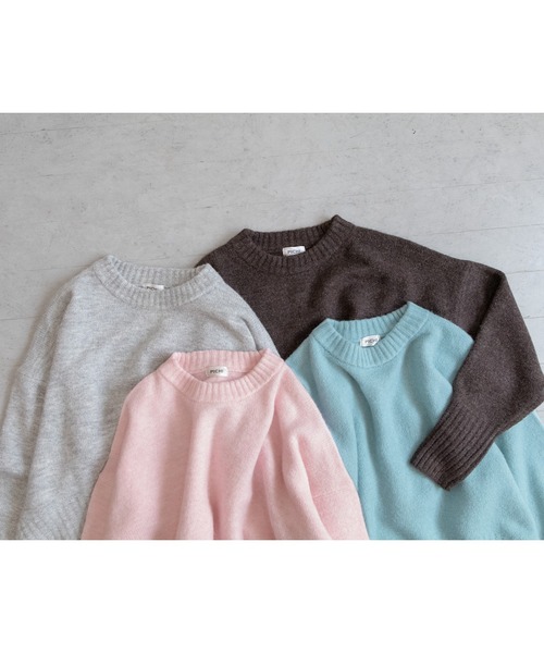 PICHI（ピイチ）の「オリジナルショート丈ニット（ニット/セーター・レディース・ピンク/ブラウン/ブルー/グレー・FREE）」の15枚目の写真