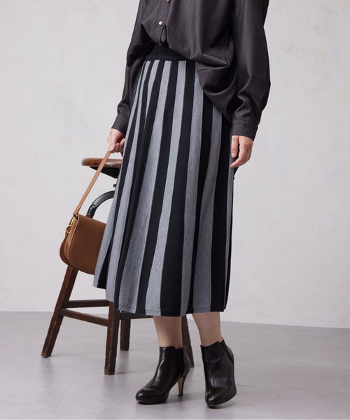 Chez toi(シェトワ)の「ASST柄ニットフレアスカート(スカート・レディース・ブラウン/ブラック/グリーン/グリーン系その他/ブラック系その他/グレー・FREE)」の11枚目の写真