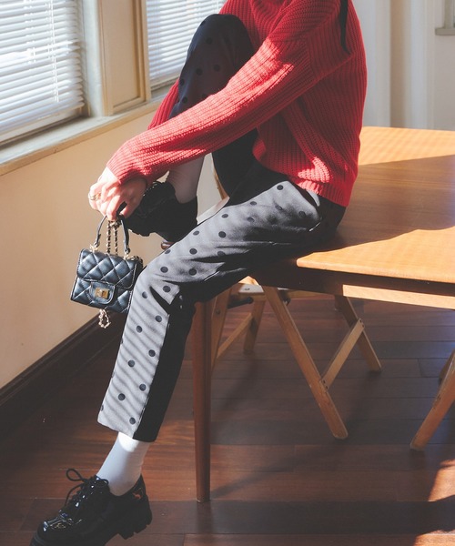 KOBE LETTUCE（コウベレタス）の「フロッキードットハイウエストパンツ（その他パンツ・レディース・ブラック/ベージュ/ブラック系その他/モカ・L/M/S）」の11枚目の写真