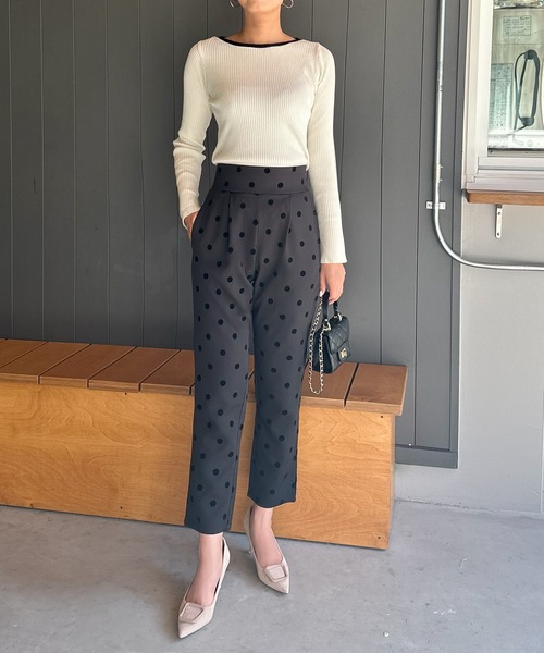 KOBE LETTUCE（コウベレタス）の「フロッキードットハイウエストパンツ（その他パンツ・レディース・ブラック/ベージュ/ブラック系その他/モカ・L/M/S）」の20枚目の写真