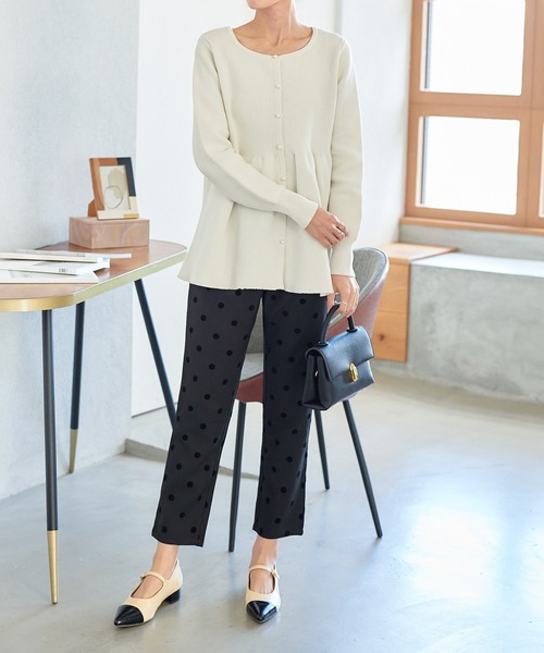 KOBE LETTUCE（コウベレタス）の「フロッキードットハイウエストパンツ（その他パンツ・レディース・ブラック/ベージュ/ブラック系その他/モカ・L/M/S）」の13枚目の写真