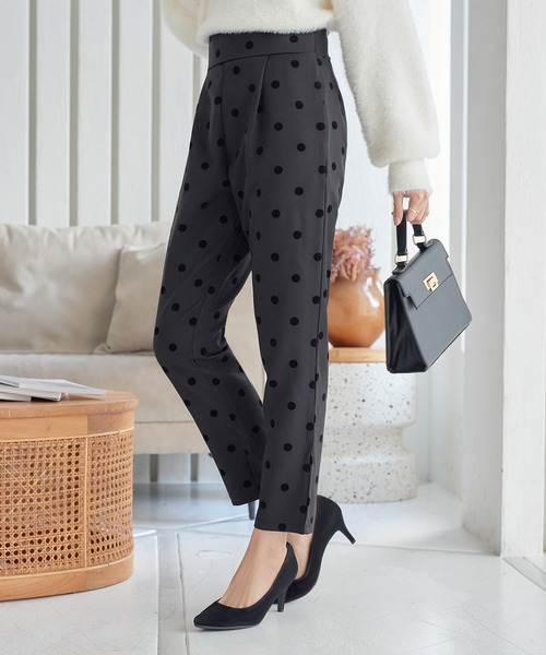 KOBE LETTUCE（コウベレタス）の「フロッキードットハイウエストパンツ（その他パンツ・レディース・ブラック/ベージュ/ブラック系その他/モカ・L/M/S）」の17枚目の写真