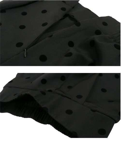 KOBE LETTUCE（コウベレタス）の「フロッキードットハイウエストパンツ（その他パンツ・レディース・ブラック/ベージュ/ブラック系その他/モカ・L/M/S）」の14枚目の写真