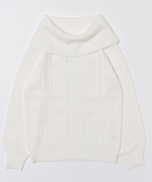 ニット/セーター DROPPUFFSLEEVEKNIT cepo（セポ） ニット セーター ミックスカラー ケーブルハイネック