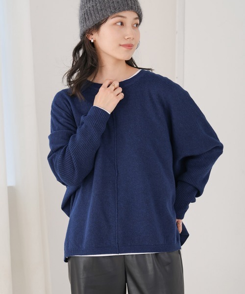 Bou Jeloud(ブージュルード)の「【選べる6色展開】ウォッシャブルクループルオーバープルオーバー(ニット/セーター・レディース・パープル/ネイビー/オレンジ/イエロー/ブルー/杢グレー・FREE)」の20枚目の写真