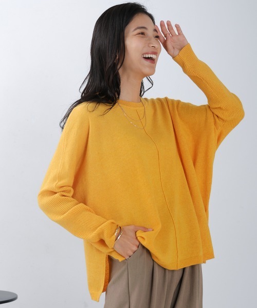 Bou Jeloud(ブージュルード)の「【選べる6色展開】ウォッシャブルクループルオーバープルオーバー(ニット/セーター・レディース・パープル/ネイビー/オレンジ/イエロー/ブルー/杢グレー・FREE)」の15枚目の写真