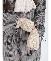 Samansa Mos2 | ケーブルニットアームウォーマー(手袋)