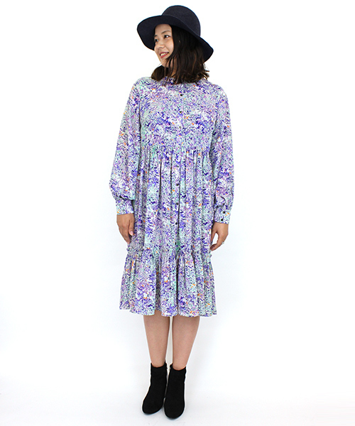 Omekashi（オメカシ）の「【Omekashi】花柄2wayワンピース（ワンピース・レディース・グリーン/パープル・FREE）」の7枚目の写真