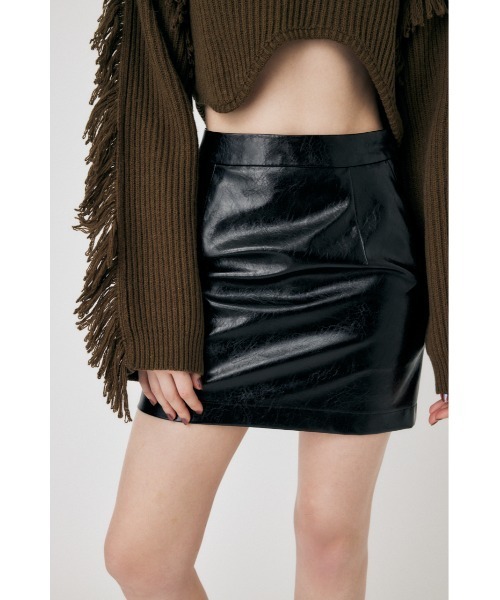 MOUSSY（マウジー）の「F/LEATHER MINI スカート（スカート・レディース・ブラック/グレー・0/1/2）」の7枚目の写真