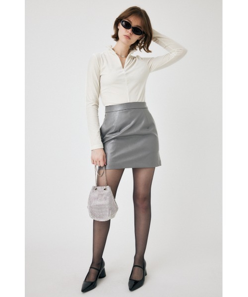 MOUSSY（マウジー）の「F/LEATHER MINI スカート（スカート・レディース・ブラック/グレー・0/1/2）」の11枚目の写真