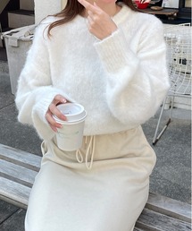 LE MORE | クルーネックモヘアタッチニット(ニット/セーター)