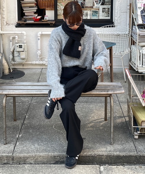 LE MORE(リモア)の「クルーネックモヘアタッチニット(ニット/セーター・レディース・グレー/アイボリー/チャコール・FREE)」の9枚目の写真