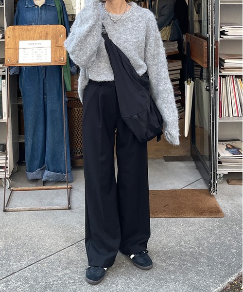 LE MORE(リモア)の「クルーネックモヘアタッチニット(ニット/セーター・レディース・グレー/アイボリー/チャコール・FREE)」の10枚目の写真