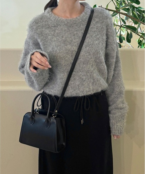 LE MORE(リモア)の「クルーネックモヘアタッチニット(ニット/セーター・レディース・グレー/アイボリー/チャコール・FREE)」の17枚目の写真