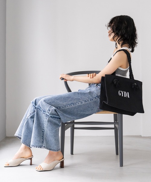 GYDA(ジェイダ)の「GYDA(ジェイダ) / ショッパー風キャンバストートバッグ A4対応 GY-B191 CANVAS(トートバッグ・レディース・ブラック/アイボリー/ライトブルー・FREE)」の16枚目の写真
