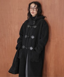 ブラックウールロングコート ボア襟付き 6190-01.jpg